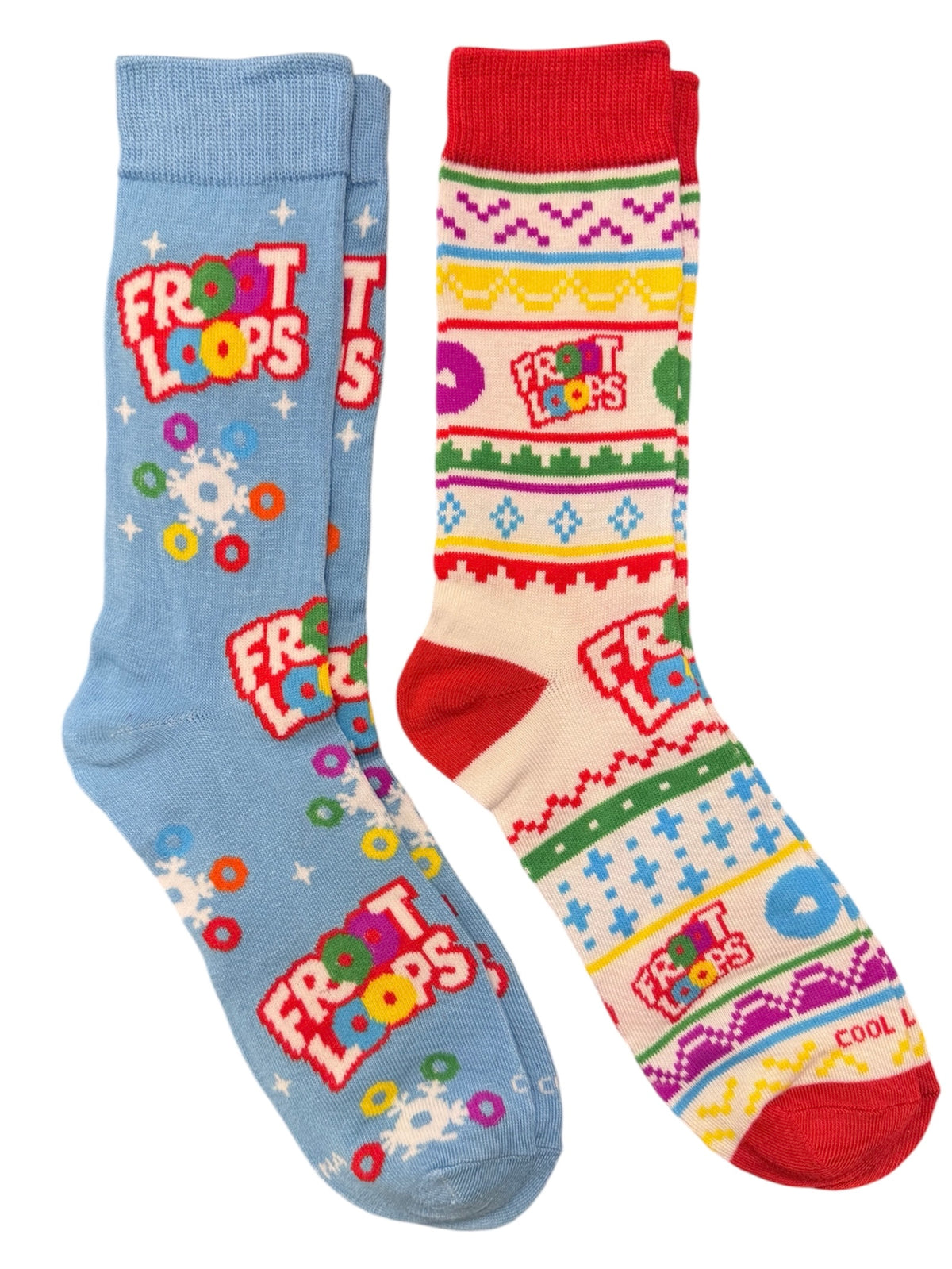 KELLOGGS FROOT LOOPS Cereal Men’s CHRISTMAS 2 Pair Of Socks COOL SOCKS Brand - Novelty Socks And Slippers