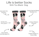 BLACK & WHITE SHIH TZU Dog Adult Unisex Socks By E&S Pets Choose Style