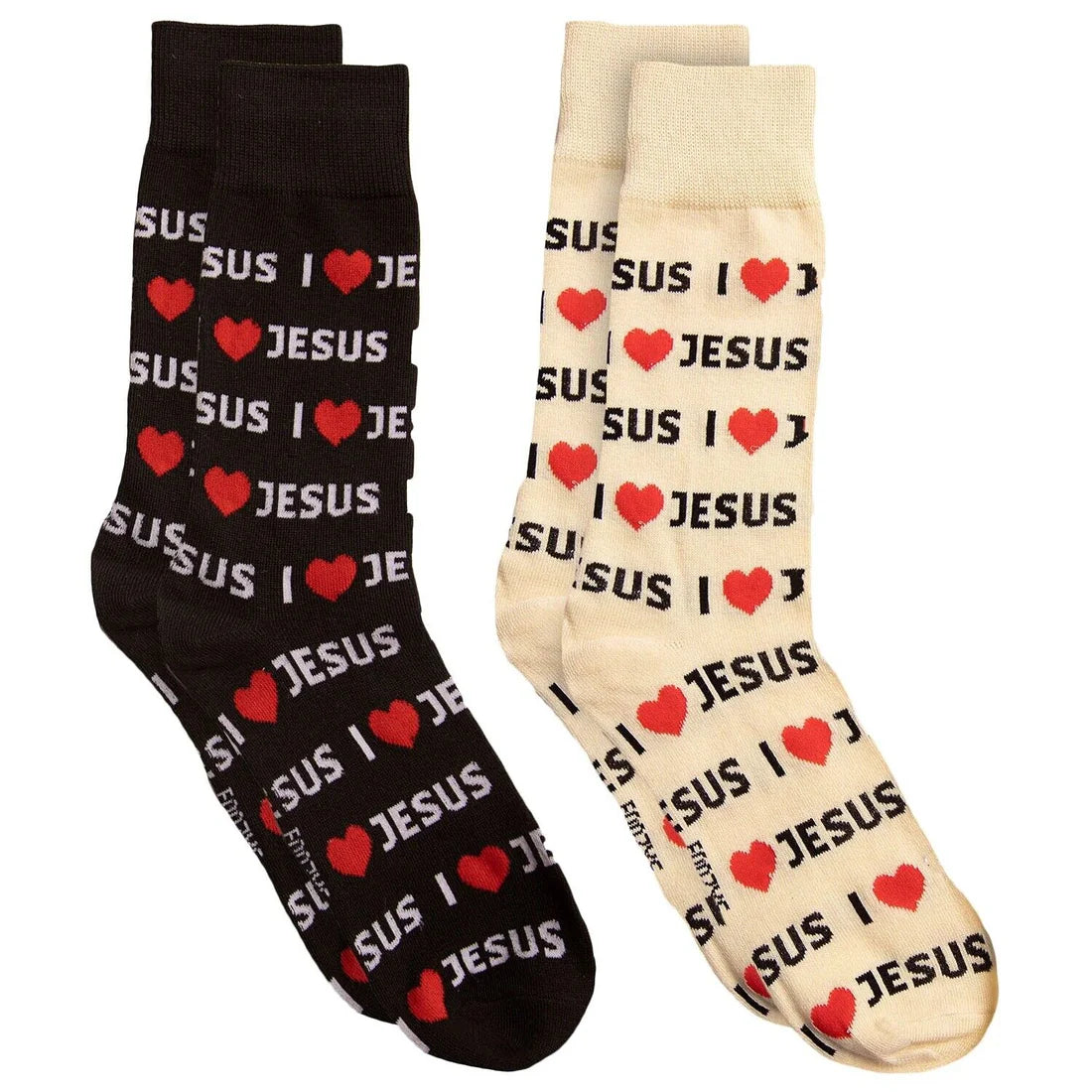 FOOZYS Brand Ladies 2 Pair Of I LOVE JESUS Socks - Novelty Socks And Slippers