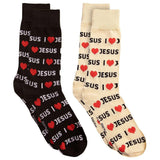 FOOZYS Brand Ladies 2 Pair Of I LOVE JESUS Socks - Novelty Socks And Slippers