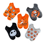 DISNEY THE NIGHTMARE BEFORE CHRISTMAS LADIES HALLOWEEN 5 Pair Of No Show Socks - Novelty Socks And Slippers