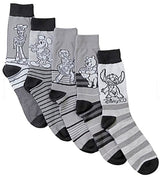 DISNEY 100 Men’s 5 Pair Of Socks Gift Set WOODY, STITCH, MICKEY, WINNIE THE POOH & MIGUEL - Novelty Socks for Less