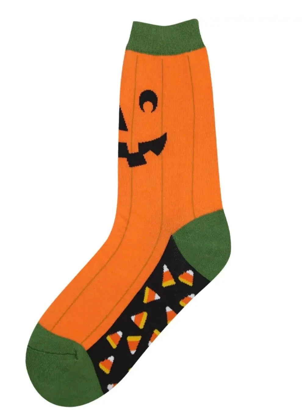 HALLOWEEN PUMPKIN Men's SOCKS FOOT TRAFFIC Brand JACK O’ LANTERN PUMPKIN & CANDY CORN