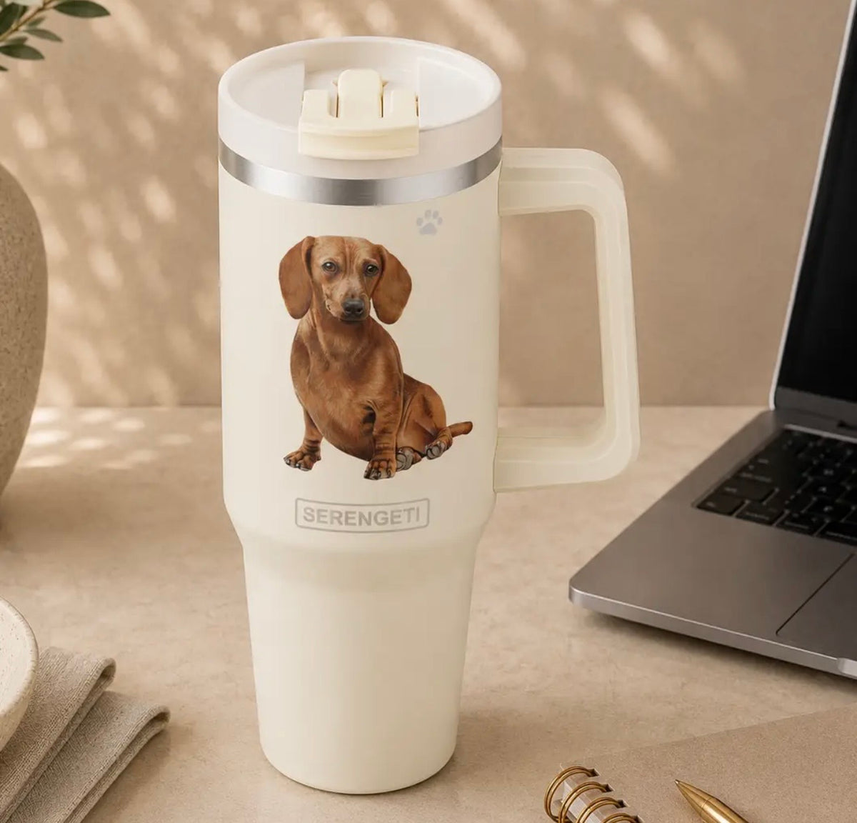 Dog & Cat Stainless Steel Ultimate 40 Oz. Tumbler Hot & Cold Travel Mug By E&S Pets (Choose Breed)