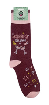 FUNATIC Brand Unisex CHEERS BITCHES Socks - Novelty Socks for Less