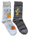 THE FLINTSTONES Men’s 2 Pair of Socks FRED & BARNEY ‘GRAND POOBAH’ - Novelty Socks And Slippers