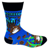 FABDAZ Brand Men’s SQUIRREL Socks ‘PROTECT YOUR NUTS’ - Novelty Socks And Slippers