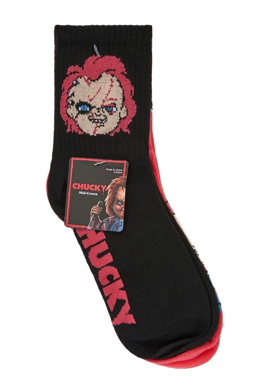 CHUCKY THE MOVIE LADIES 2 Pair Of HALLOWEEN Socks (Choose Style)
