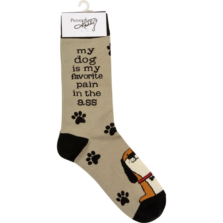 MY DOG IS MY FAVORITE PAIN IN THE ASS Adult Unisex Socks PRIMITIVES BY KATHY Brand