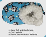 SIBERIAN HUSKY Dog Ladies Non-Slip Slippers COMFIES BRAND By E&S Pets - Novelty Socks And Slippers
