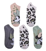 DISNEY Ladies 5 Pair MINNIE MOUSE No Show Socks ANIMAL PRINT - Novelty Socks And Slippers