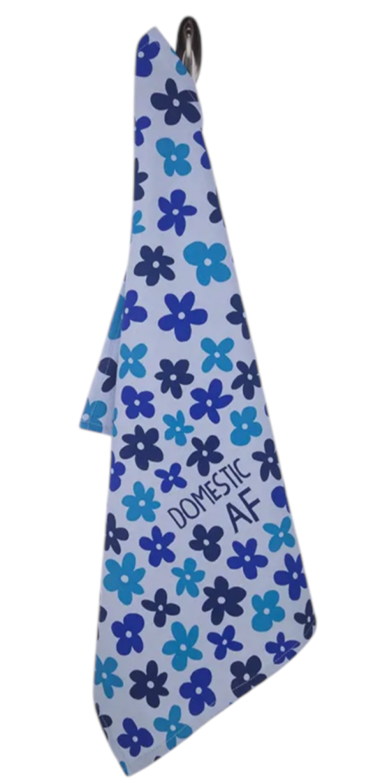 FUNATIC Brand DOMESTIC AF Kitchen Tea Towel - Novelty Socks And Slippers