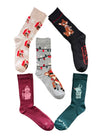 RUDOLPH THE RED NOSED REINDEER Men’s 5 Pair Of Christmas Socks SAM THE SNOWMAN