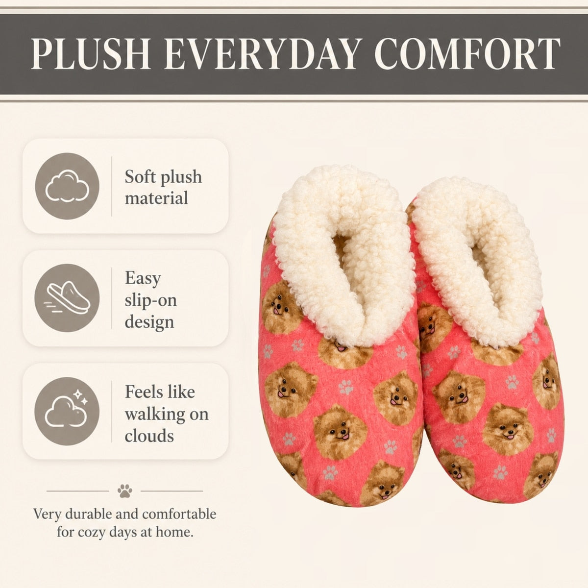 POMERANIAN Dog Ladies Non-Slip Slippers COMFIES BRAND By E&S Pets