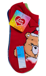 CARE BEARS Ladies CHRISTMAS 5 Pair Of No Show Socks ‘BEARY MERRY’ - Novelty Socks And Slippers