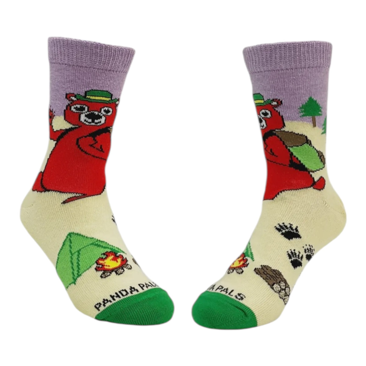 HIKING BEAR Unisex Kids Socks Kids Age 3-5 Shoe Size 7-12 SOCK PANDA Brand - Novelty Socks And Slippers