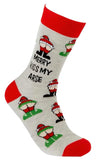URBAN ECCENTRIC Brand Unisex SANTA MOONING Christmas Socks ‘MERRY KISS MY ARSE’ - Novelty Socks And Slippers