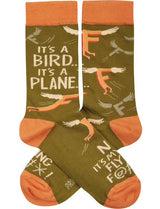 IT’S A BIRD IT’S A PLANE NI IT’S MY LAST FLYING F@#k! Unisex Socks Primitives By Kathy - Novelty Socks And Slippers