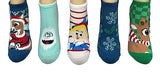 RUDOLPH THE RED NOSED REINDEER Ladies 5 Pair Of No Show Socks ABOMINABLE SNOWMAN, HERMIE THE HAPPY ELF DENTIST - Novelty Socks And Slippers