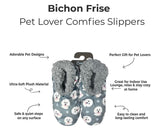 BICHON FRISE Dog Ladies Non-Skid Slippers Comfies Brand By E&S Pets - Novelty Socks And Slippers