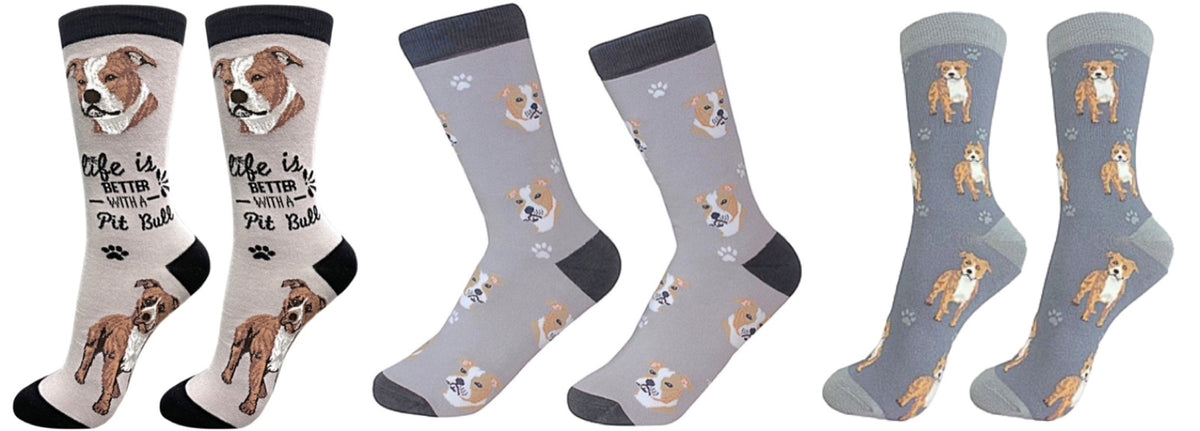 PIT BULL Dog Unisex Socks By E&S Pets CHOOSE SOCK DADDY, HAPPY TAILS, LIFE IS BETTER - Novelty Socks for Less