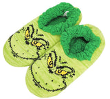 DR. SEUSS HOW THE GRINCH STOLE CHRISTMAS Ladies Gripper Bottom Slippers, BIOWORLD Brand - Novelty Socks for Less