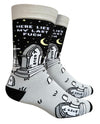 GROOVY THINGS Co. Brand Men’s HERE LIES MY LAST FUCK Socks - Novelty Socks And Slippers