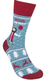 HEY JESUS IT’S UR BIRTHDAY Adult Unisex Christmas Socks FUNATIC Brand - Novelty Socks And Slippers