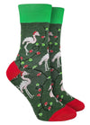 GOOD LUCK SOCK Brand Ladies CHRISTMAS PINK FLAMINGOS Socks With CHRISTMAS LIGHTS - Novelty Socks And Slippers