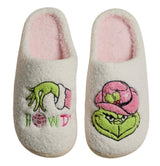 THE GRINCH Ladies Slip On Slippers (Choose Style & Size) - Novelty Socks And Slippers
