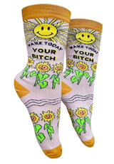 GROOVY THINGS CO. Brand Ladies MAKE TODAY YOUR BITCH Socks - Novelty Socks And Slippers
