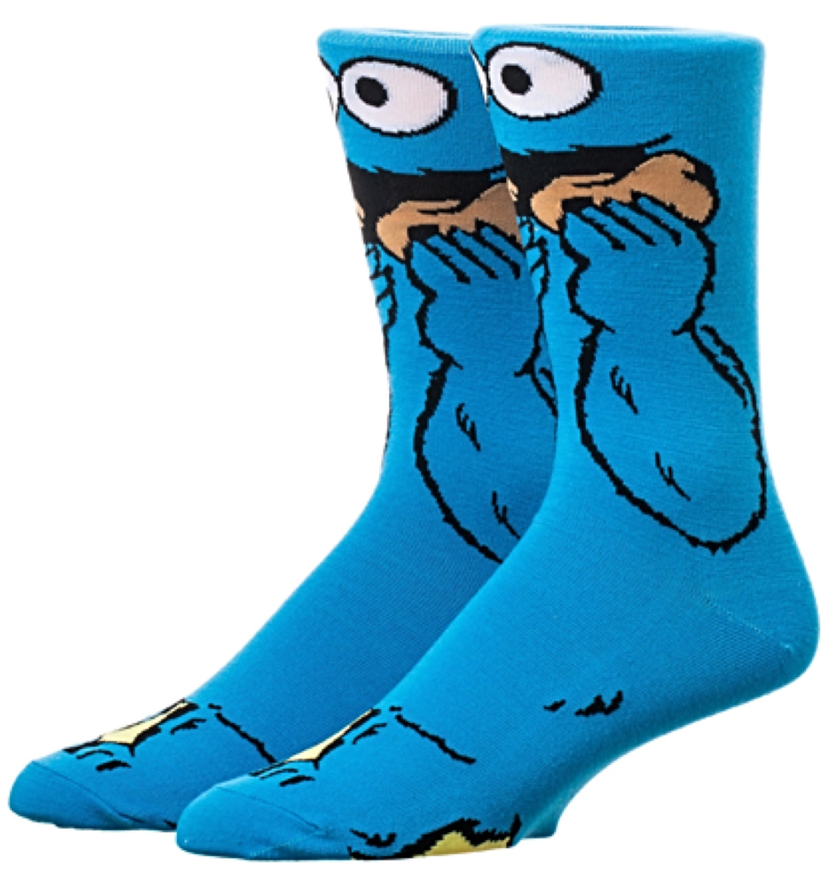 SESAME STREET MEN’S COOKIE MONSTER 360 SOCKS BIOWORLD BRAND - Novelty Socks for Less