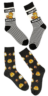 GARFIELD & ODIE Men’s 2 Pair of Socks GARFIELD & HAMBURGERS ‘ALWAYS HANGRY’ - Novelty Socks And Slippers