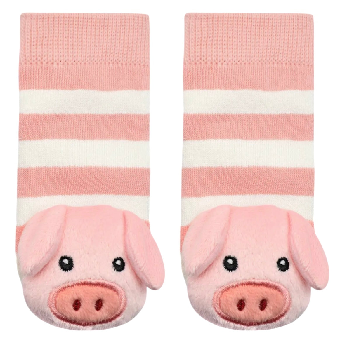BOOGIE TOES Unisex Baby PIG RATTLE GRIPPER BOTTOM SOCKS By PIERO LIVENTI - Novelty Socks And Slippers