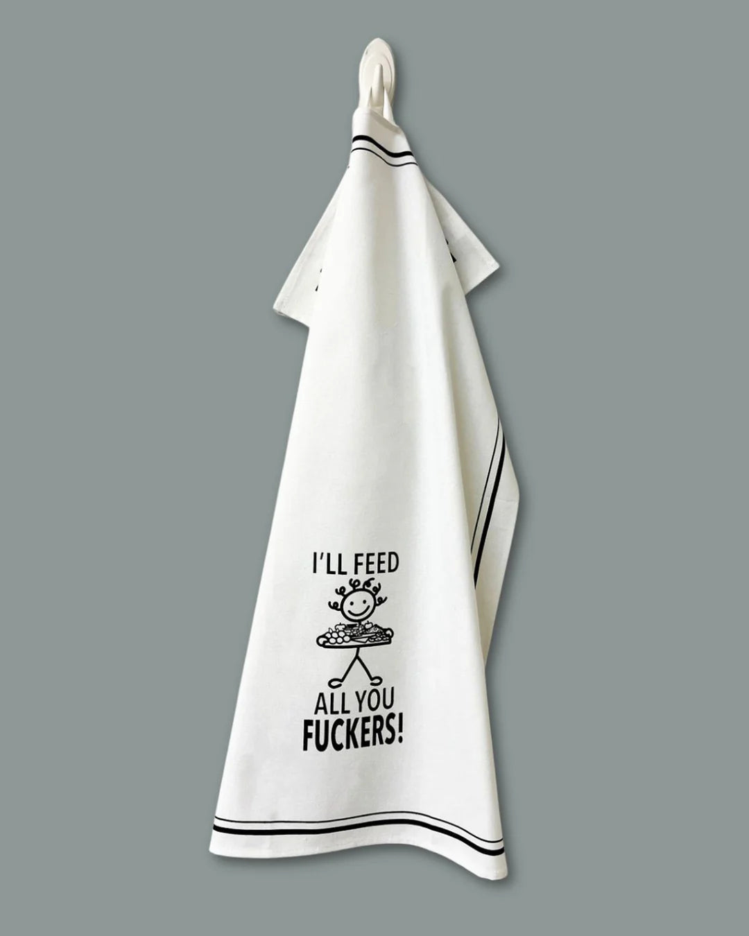 HEY NOW Brand By Fabdaz I’LL FEED ALL YOU FUCKERS Kitchen Tea Towel - Novelty Socks And Slippers