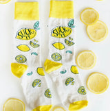SUCK IT Adult Unisex LEMON Socks FUNATIC Brand Lemons All Over - Novelty Socks And Slippers
