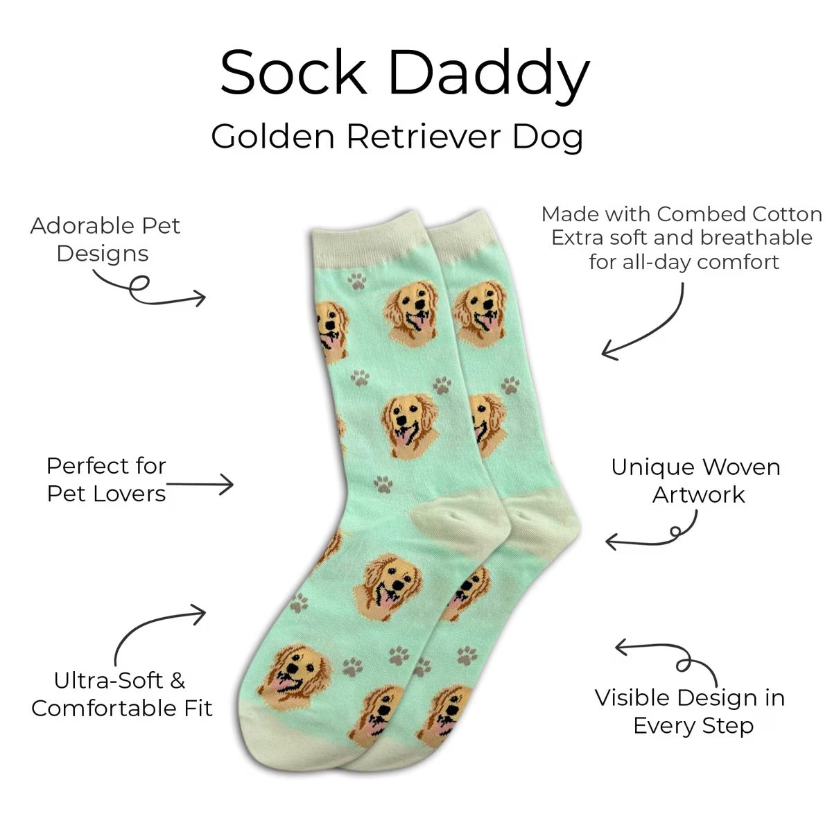 GOLDEN RETRIEVER Dog Adult Unisex Socks By E&S Pets Choose Style