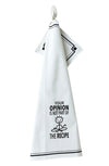 HEY NOW Brand By Fabdaz YOUR OPINION IS NOT PART OF THE RECIPE Kitchen Tea Towel - Novelty Socks And Slippers