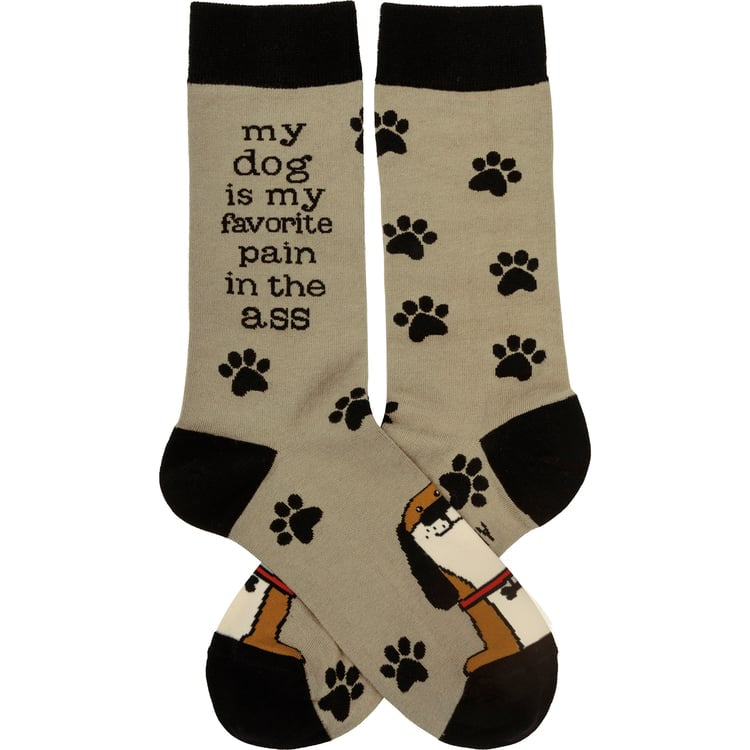MY DOG IS MY FAVORITE PAIN IN THE ASS Adult Unisex Socks PRIMITIVES BY KATHY Brand