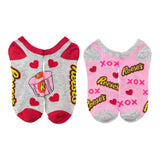 REESE’S Peanut Butter Cups Ladies VALENTINES DAY 2 Pair Of No Show Socks Hearts & Xoxo - Novelty Socks And Slippers