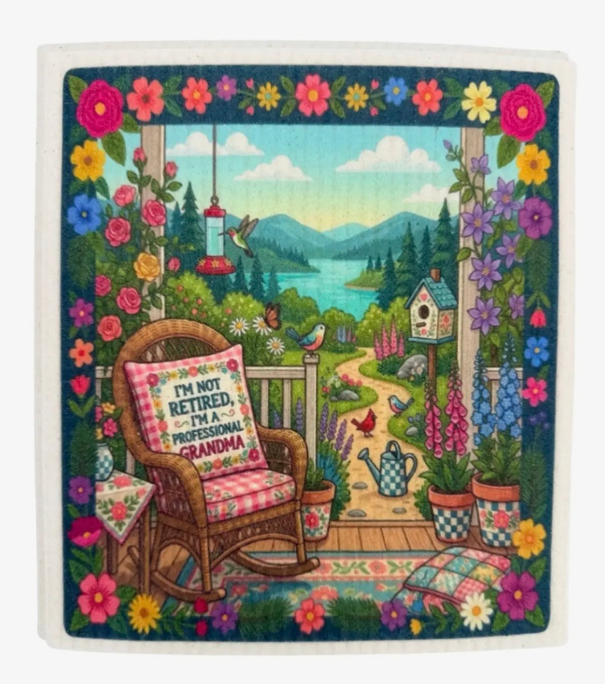 FUNNY GRANDMA SAYINGS Set Of 3 Swedish Dishcloths ‘Grandma’s Kitchen: Where Memories Are Made & Calories Don’t Count