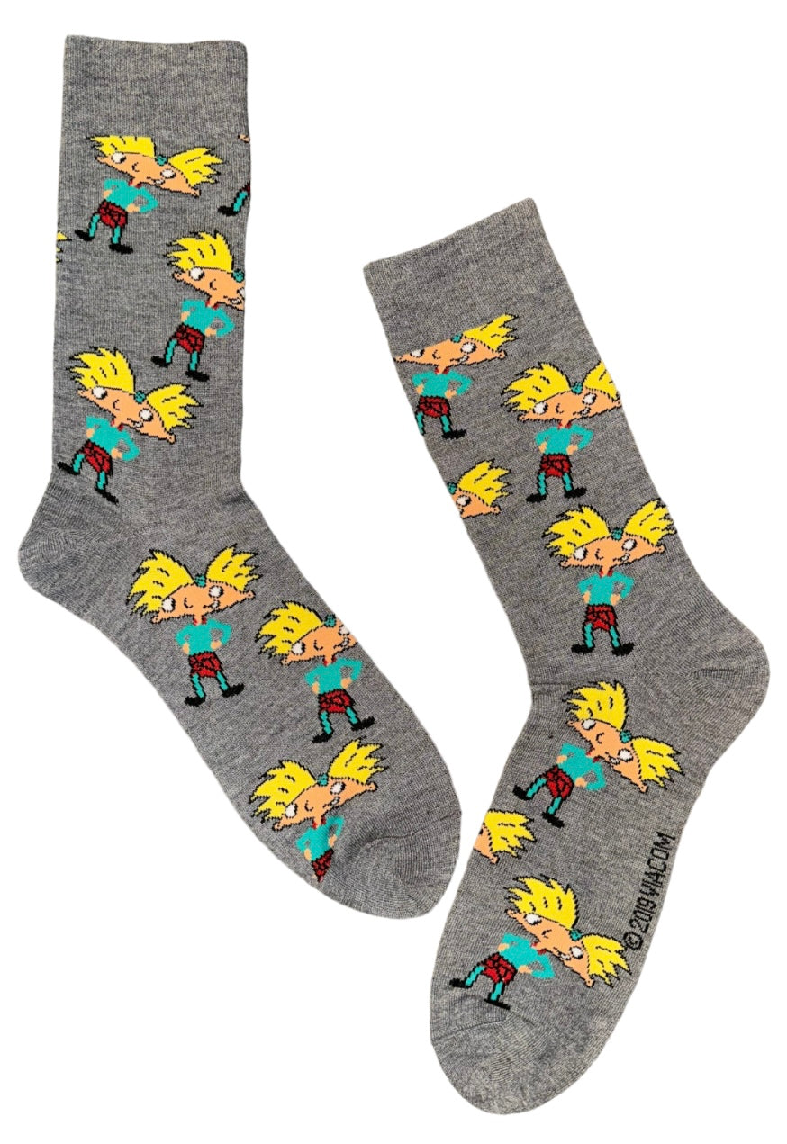 HEY ARNOLD Men’s Crew Socks NICKELODEON - Novelty Socks And Slippers