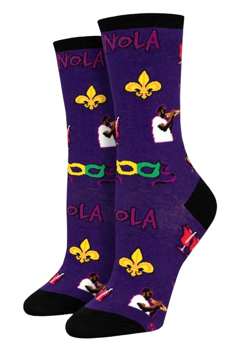 MARDI GRAS Ladies Socks ‘NOLA’ SOCKSMITH Brand