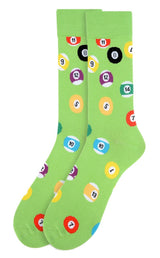 Parquet Brand Men’s BILLIARD Socks SOLIDS, STRIPES POOL BALLS (CHOOSE COLOR) - Novelty Socks And Slippers