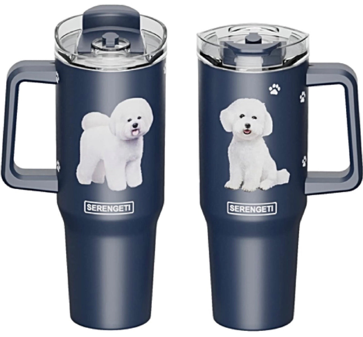 Dog & Cat Stainless Steel Ultimate 40 Oz. Tumbler Hot & Cold Travel Mug By E&S Pets (Choose Breed) - Novelty Socks And Slippers