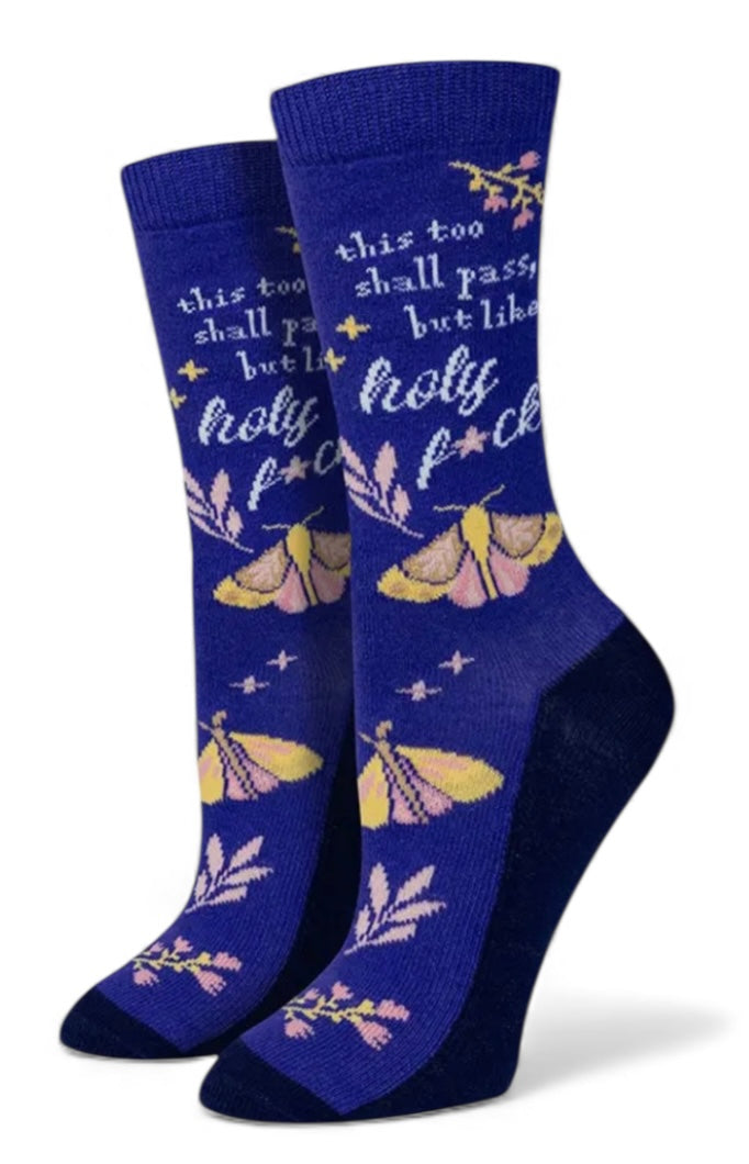 THIS TOO SHALL PASS, BUT LIKE HOLY FUCK Ladies Socks Sock Harbor Brand - Novelty Socks And Slippers
