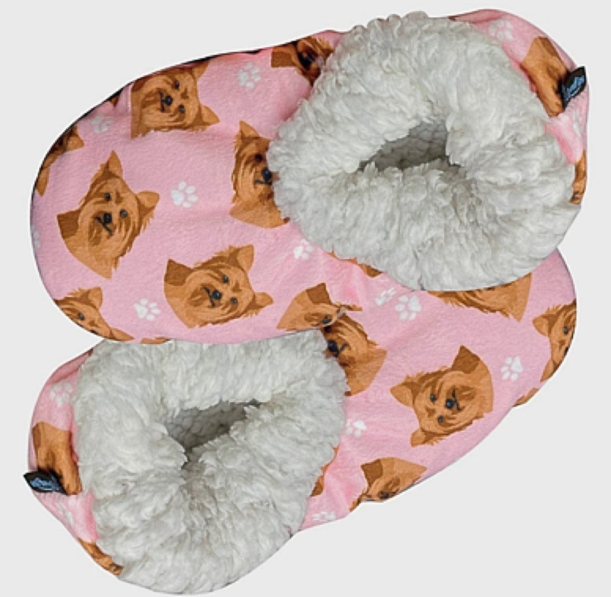 COMFIES BRAND Ladies YORKIE Dog Non-Skid Slippers - Novelty Socks for Less