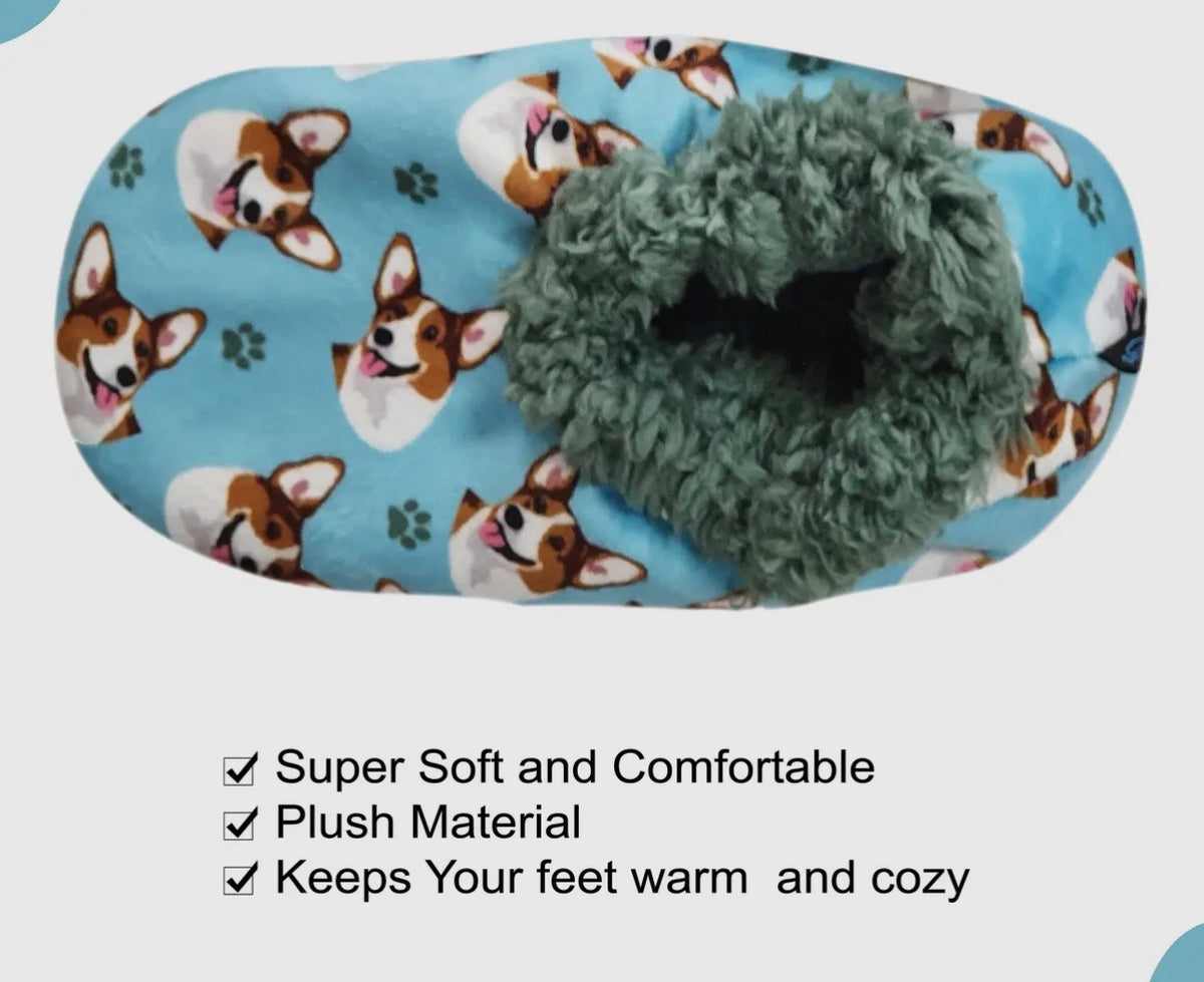 WELSH CORGI Dog Ladies Non-Slip Slippers COMFIES BRAND By E&S Pets - Novelty Socks And Slippers