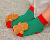 BOOGIE TOES Unisex Baby GINGERBREAD CHRISTMAS RATTLE GRIPPER BOTTOM SOCKS By PIERO LIVENTI - Novelty Socks for Less