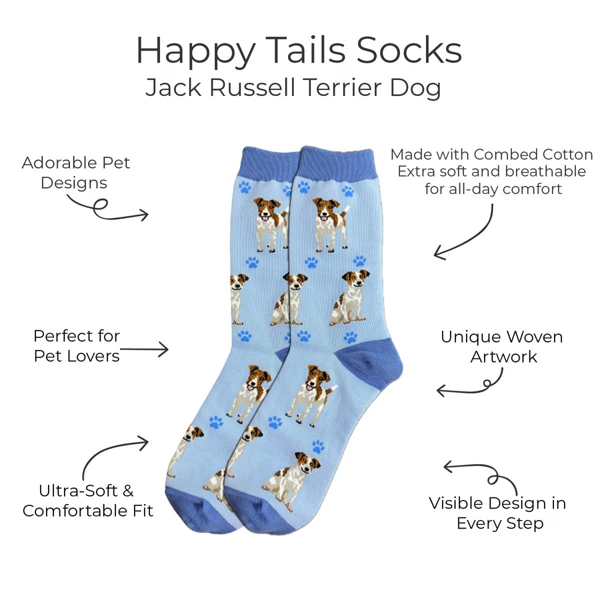 JACK RUSSELL Dog Adult Unisex Socks By E&S Pets Choose Style